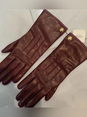 小物 Vintage Coach Cashmere Glove Burgundy Coach | Accessories | Vintage Coach Cashmere Lined Leather Gloves